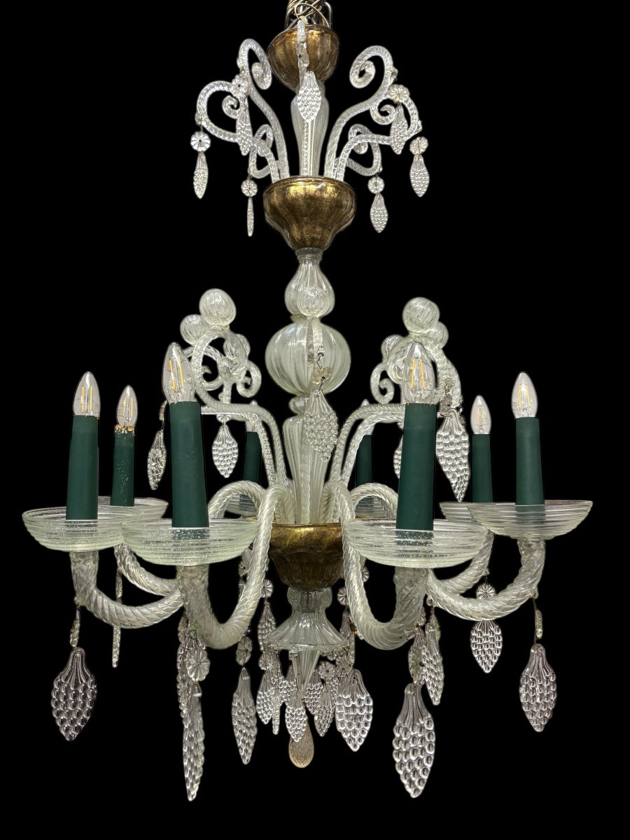 Grand lustre Liégeois à 8 bras, XIXe siècle (112 cm).