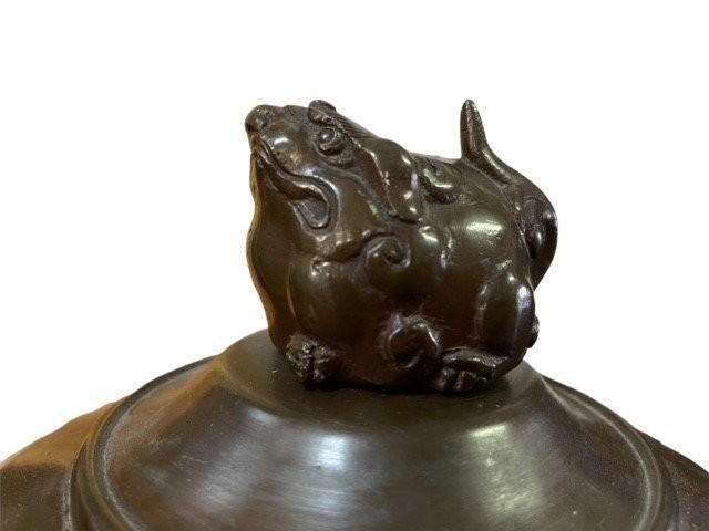 Lampadaire " Style Tiffany " En Gloisonné Au Début Du 20ème Siècle.-photo-1