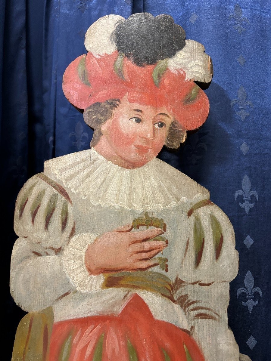 Pair Of Painted Wooden Fireplace Guards, 18th Century.-photo-4