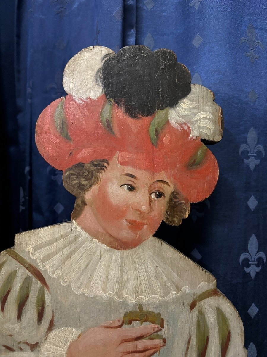 Pair Of Painted Wooden Fireplace Guards, 18th Century.-photo-4