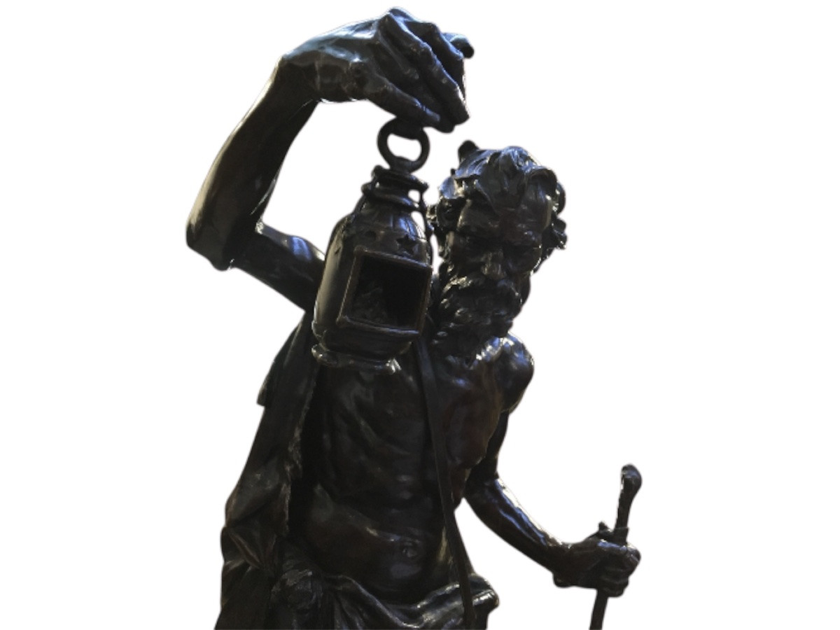 Diogène et sa lanterne, grande bronze (79,5 cm) vers 1885 -photo-2