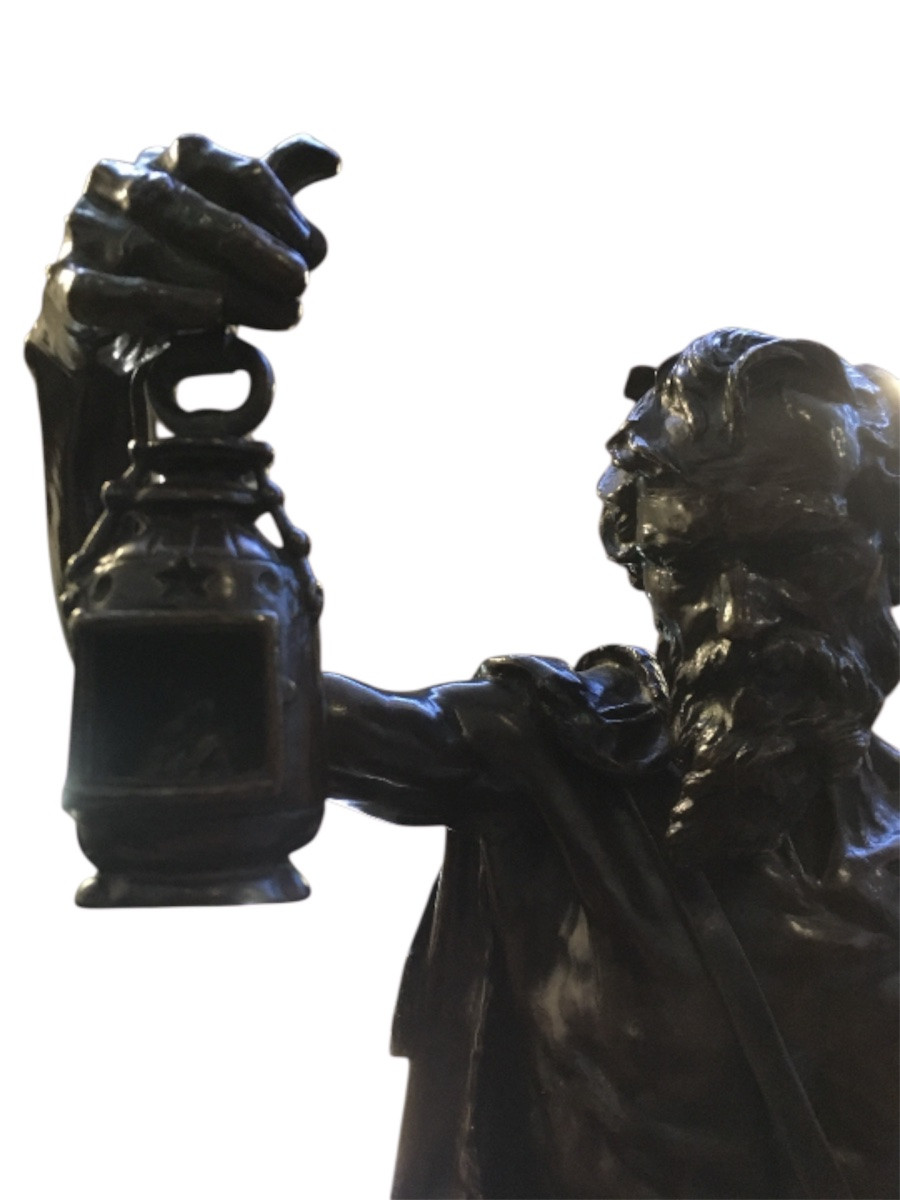 Diogène et sa lanterne, grande bronze (79,5 cm) vers 1885 -photo-3