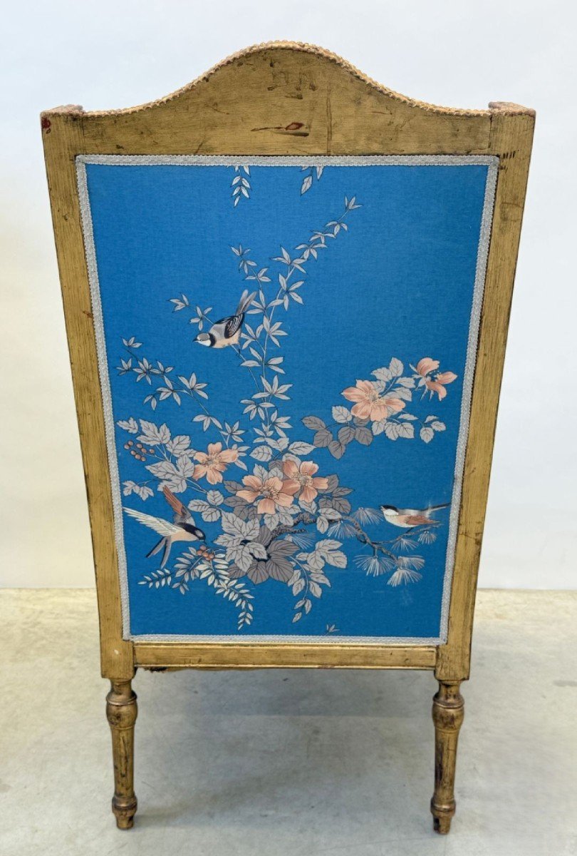 Pair Of Gilt Armchairs Decorated With Carved Tendrils And Garlands Of Acanthus.-photo-7