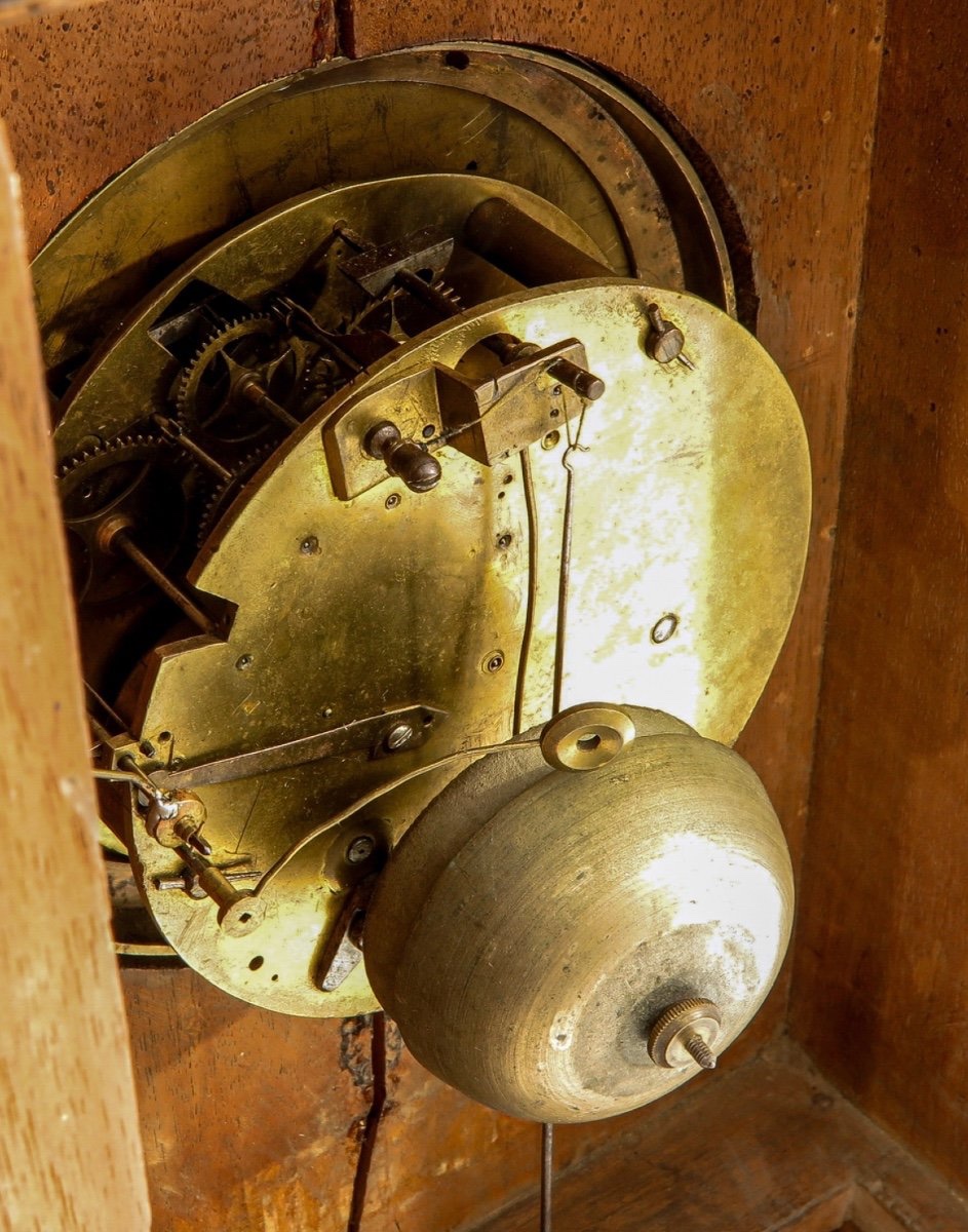 Horloge en acajou sonnée de deux cloches -photo-8