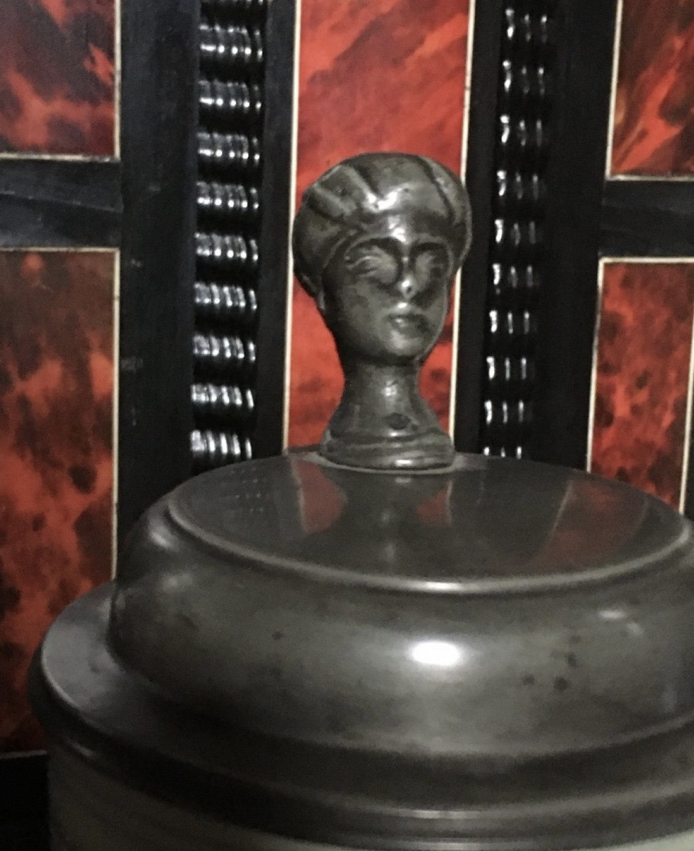 White And Blue Earthenware Pitcher Circa 1720 Delft.-photo-2