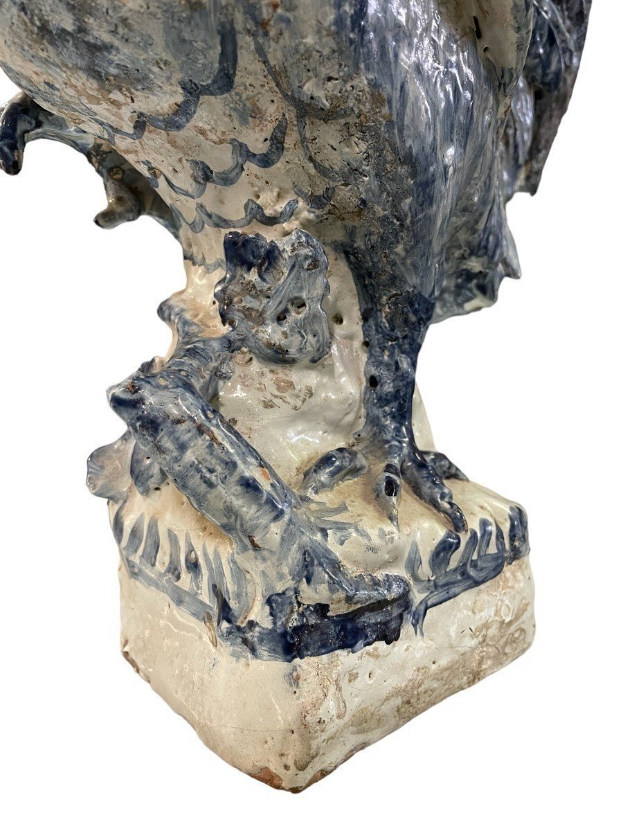 Hand-painted Ceramic Rooster, 18th Century. (47.5 Cm)-photo-4