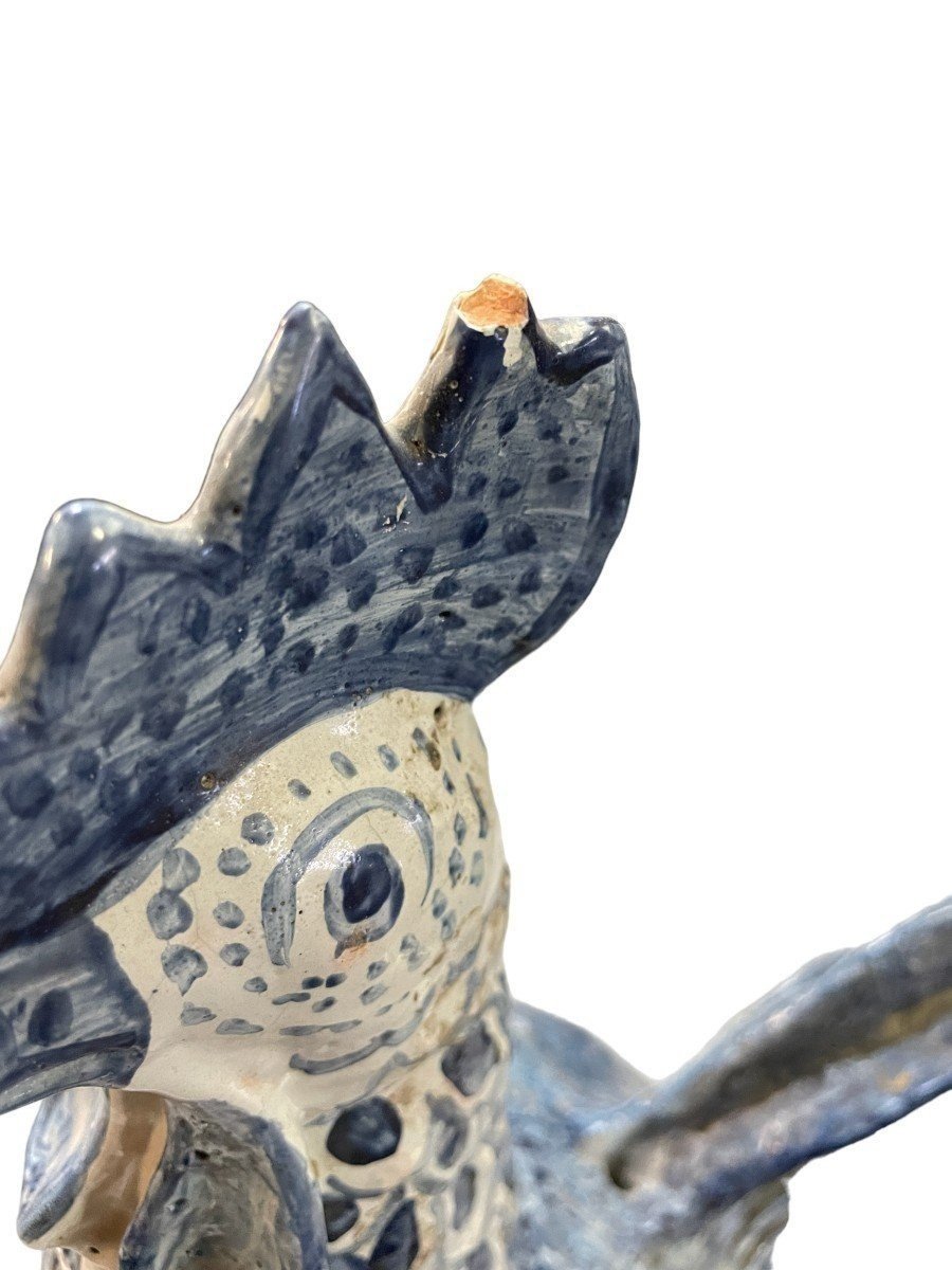Hand-painted Ceramic Rooster, 18th Century. (47.5 Cm)-photo-5