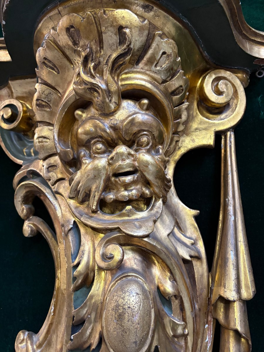 Paire d'élégantes consoles murales italiennes du XVIIIe siècle.-photo-6