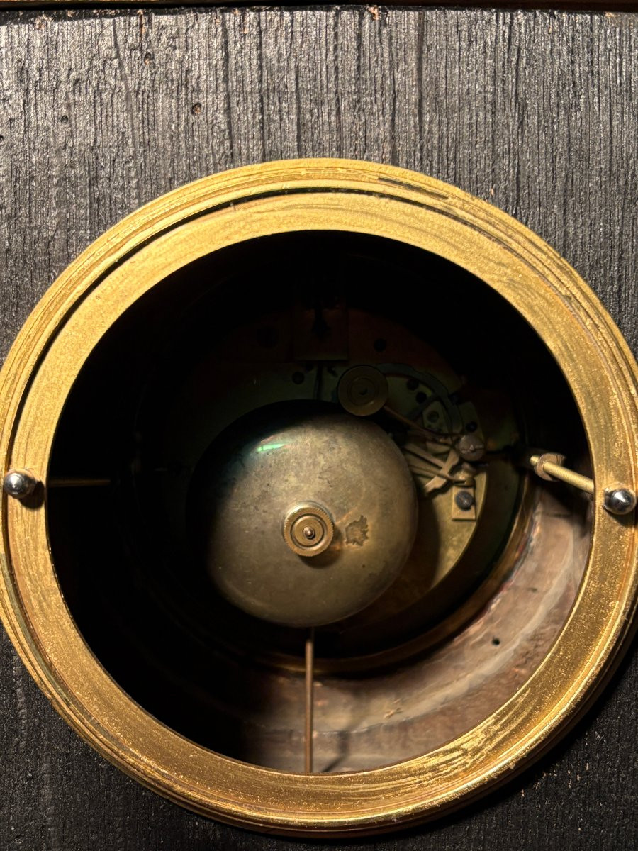 Elegant Cartel Clock With Eagle And Draperies In Gilt Wood, 19th Century-photo-6