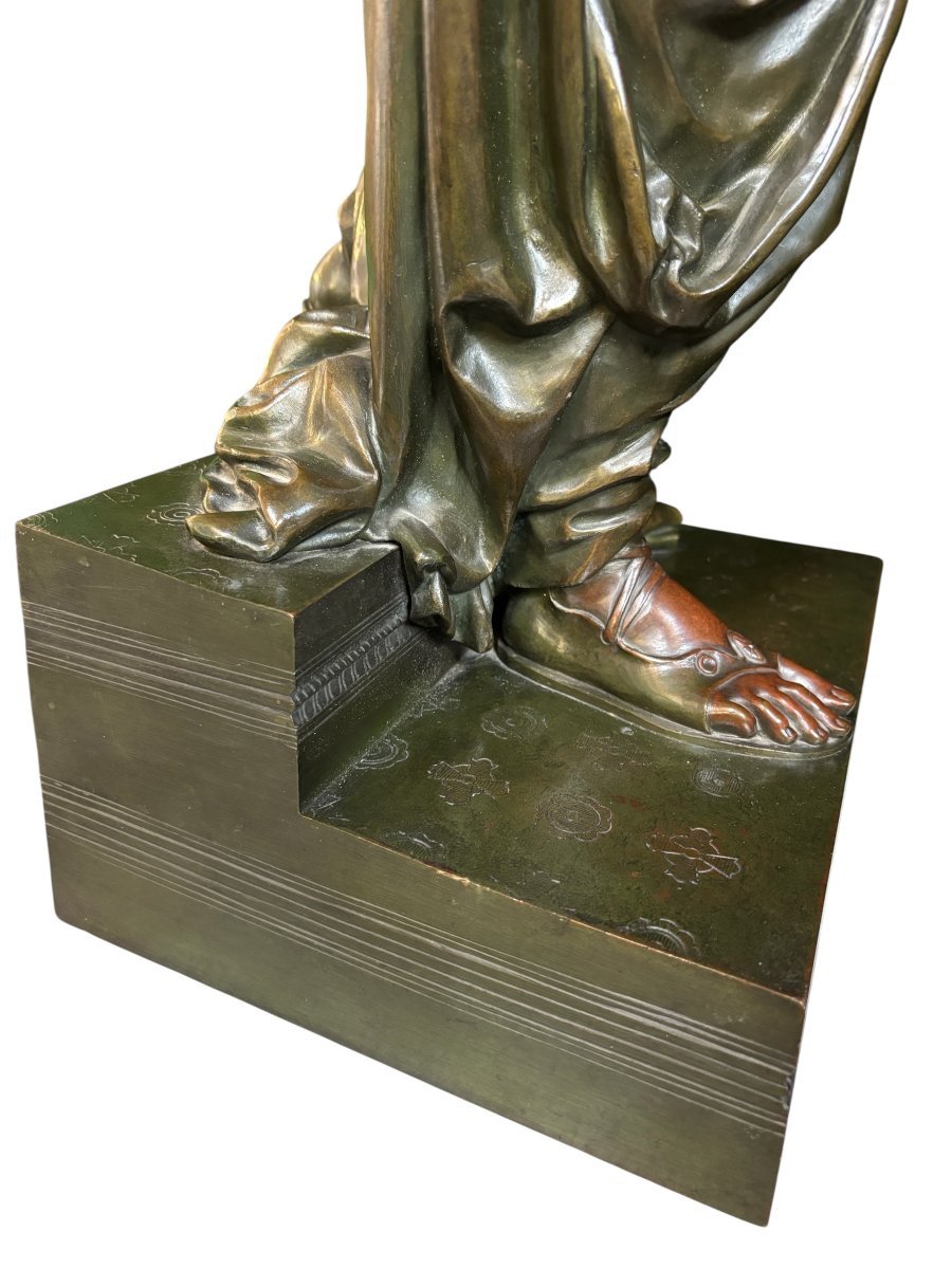 Très grande sculpture en bronze « Salomé » H. Dumaige XIXe siècle (97 cm).-photo-4