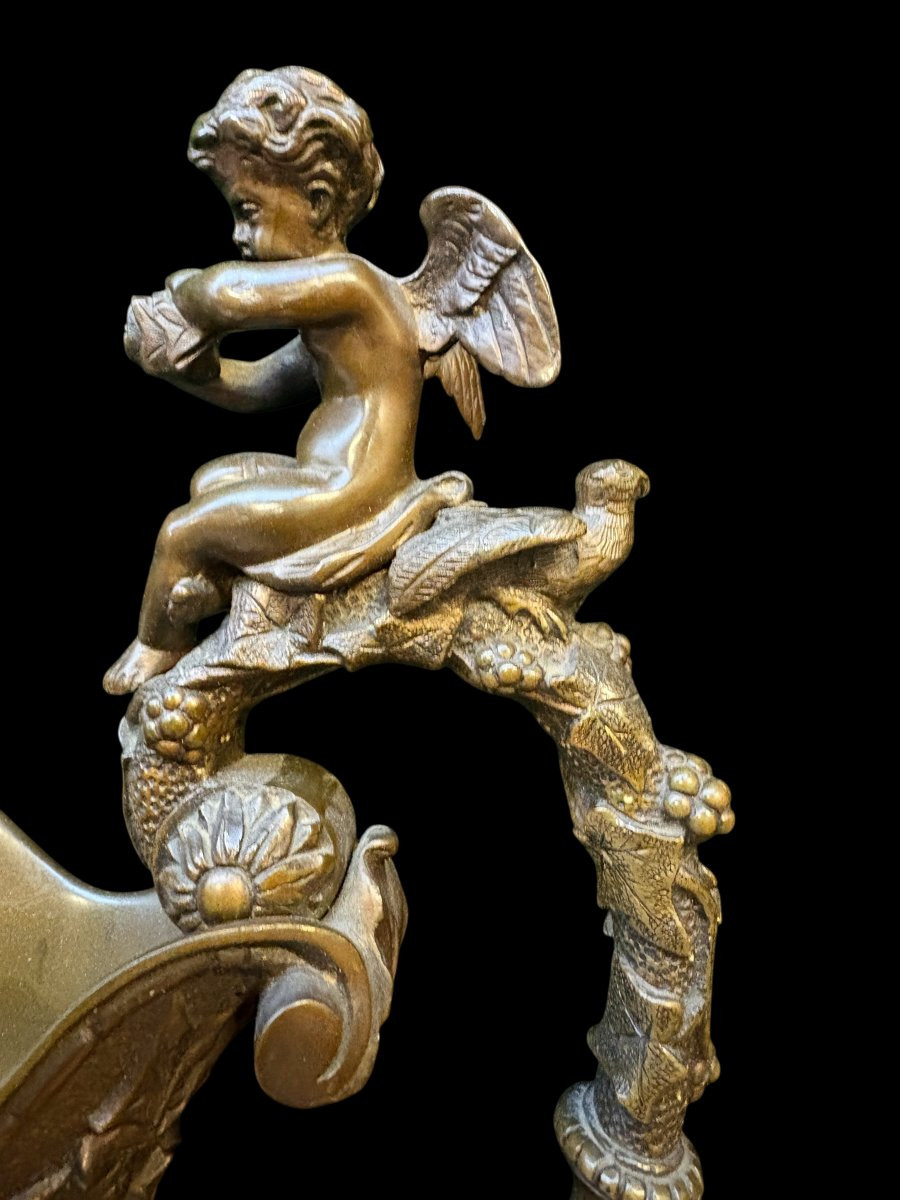 Paire de vases en bronze du XIXe siècle.-photo-1