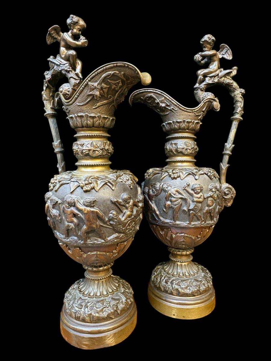 Paire de vases en bronze du XIXe siècle.-photo-5
