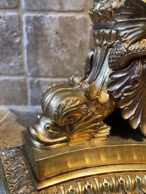 Pair Of Very Large Gilt Bronze Candelabra / Lamp Bases Charles X.-photo-2