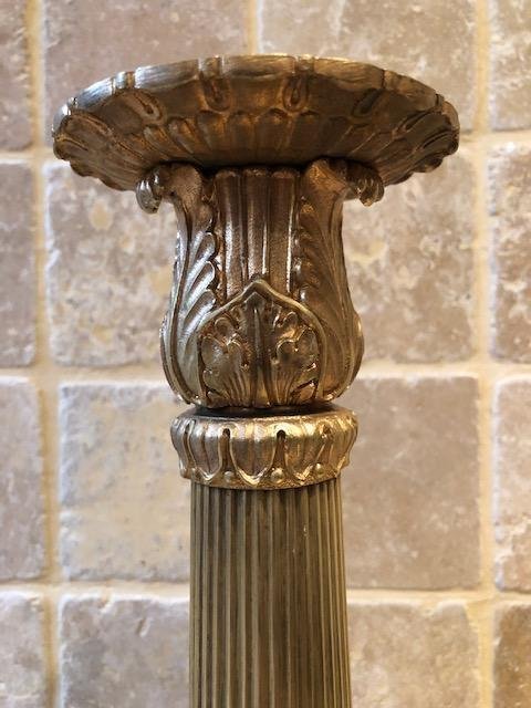 Pair Of Very Large Gilt Bronze Candelabra / Lamp Bases Charles X.-photo-1