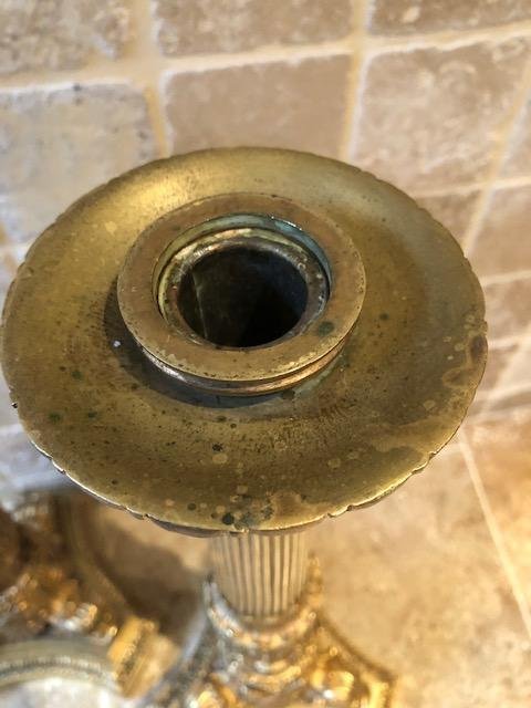 Pair Of Very Large Gilt Bronze Candelabra / Lamp Bases Charles X.-photo-2