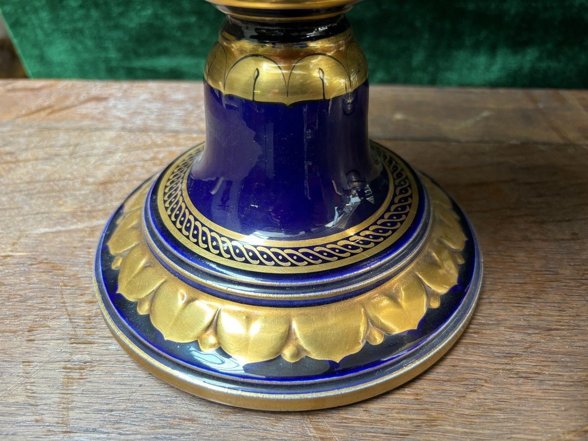 Paire De Beaux Vases De Style Empire En Porcelaine De Sèvres, 20ème.-photo-6