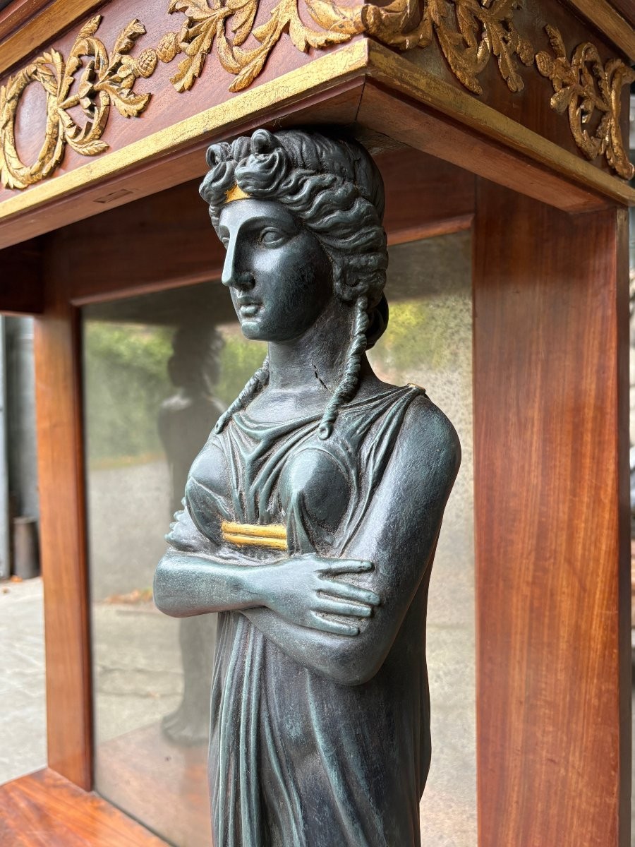 Elegant Empire Style Mahogany Console Table, 19th Century.-photo-3