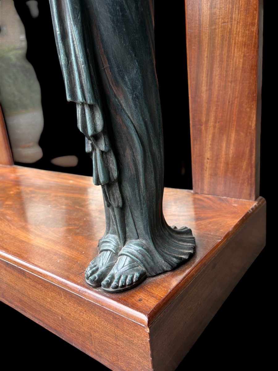 Elegant Empire Style Mahogany Console Table, 19th Century.-photo-4