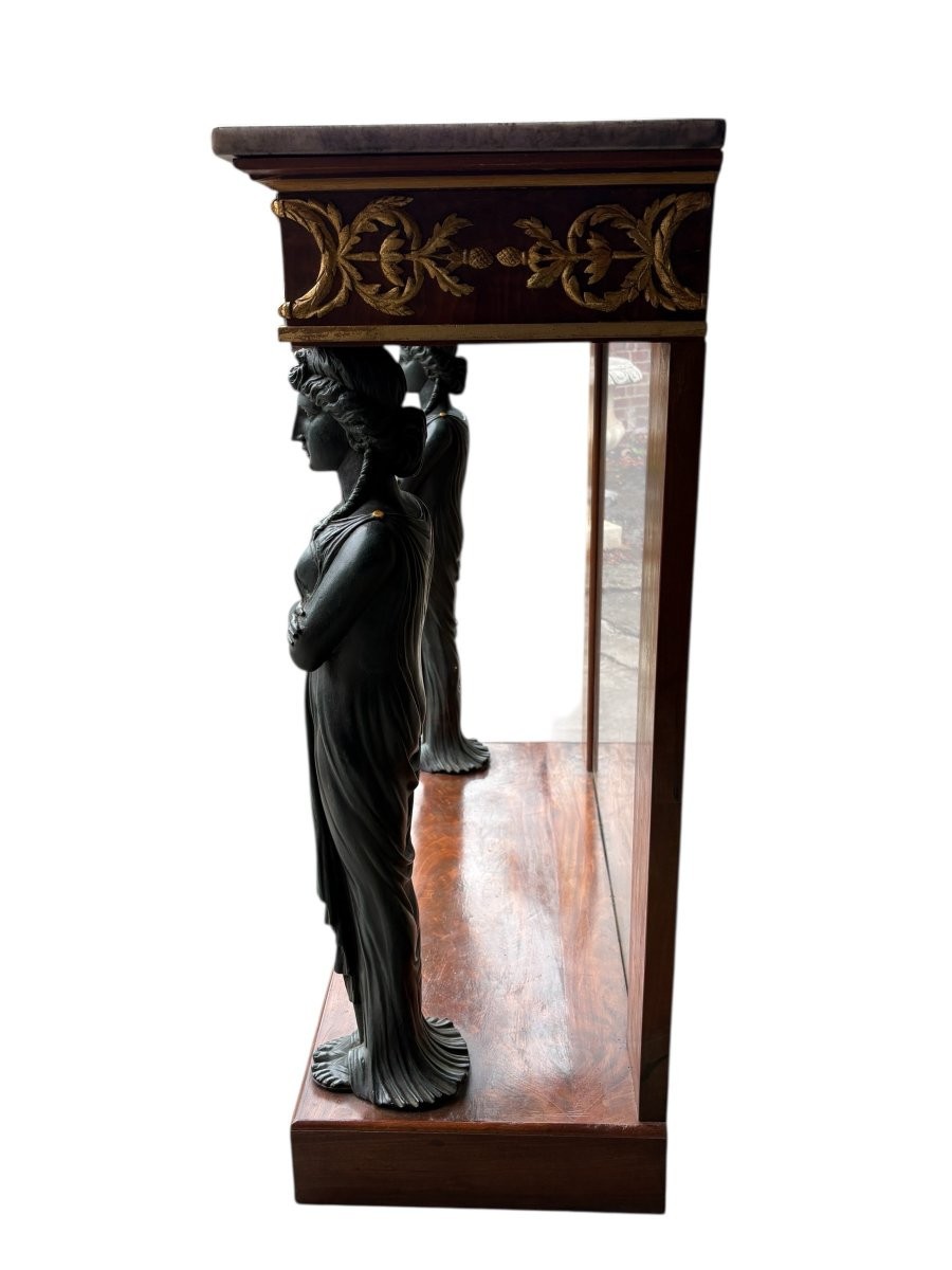 Elegant Empire Style Mahogany Console Table, 19th Century.-photo-6