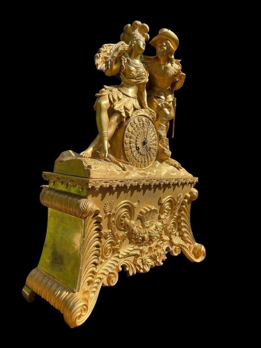 Beautiful Charles X Gilt Bronze Clock-photo-3