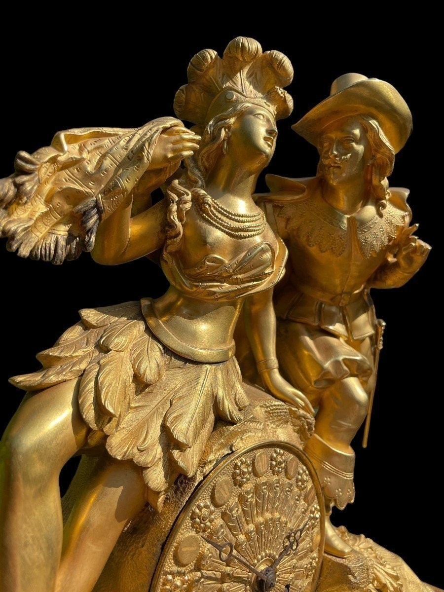 Beautiful Charles X Gilt Bronze Clock-photo-4