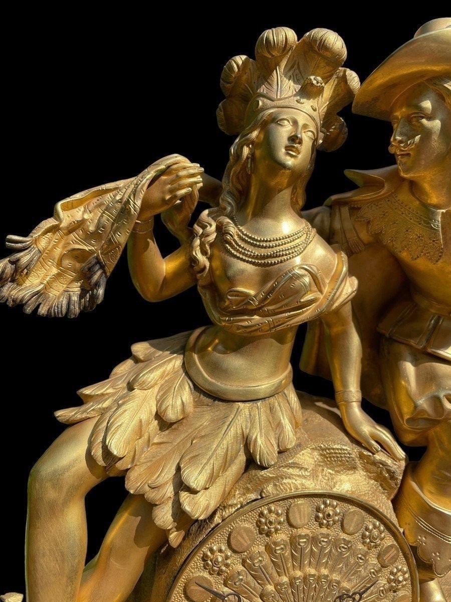 Beautiful Charles X Gilt Bronze Clock-photo-3