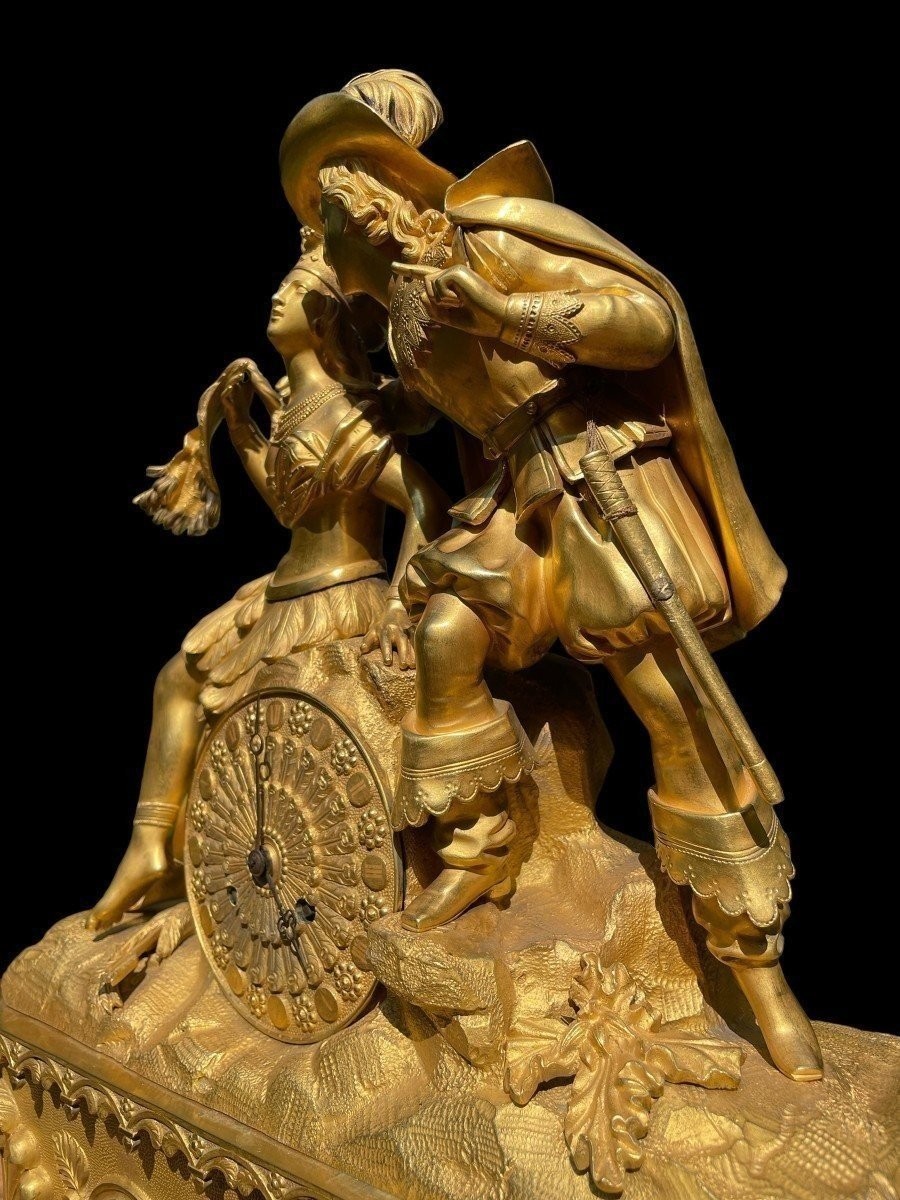 Beautiful Charles X Gilt Bronze Clock-photo-5