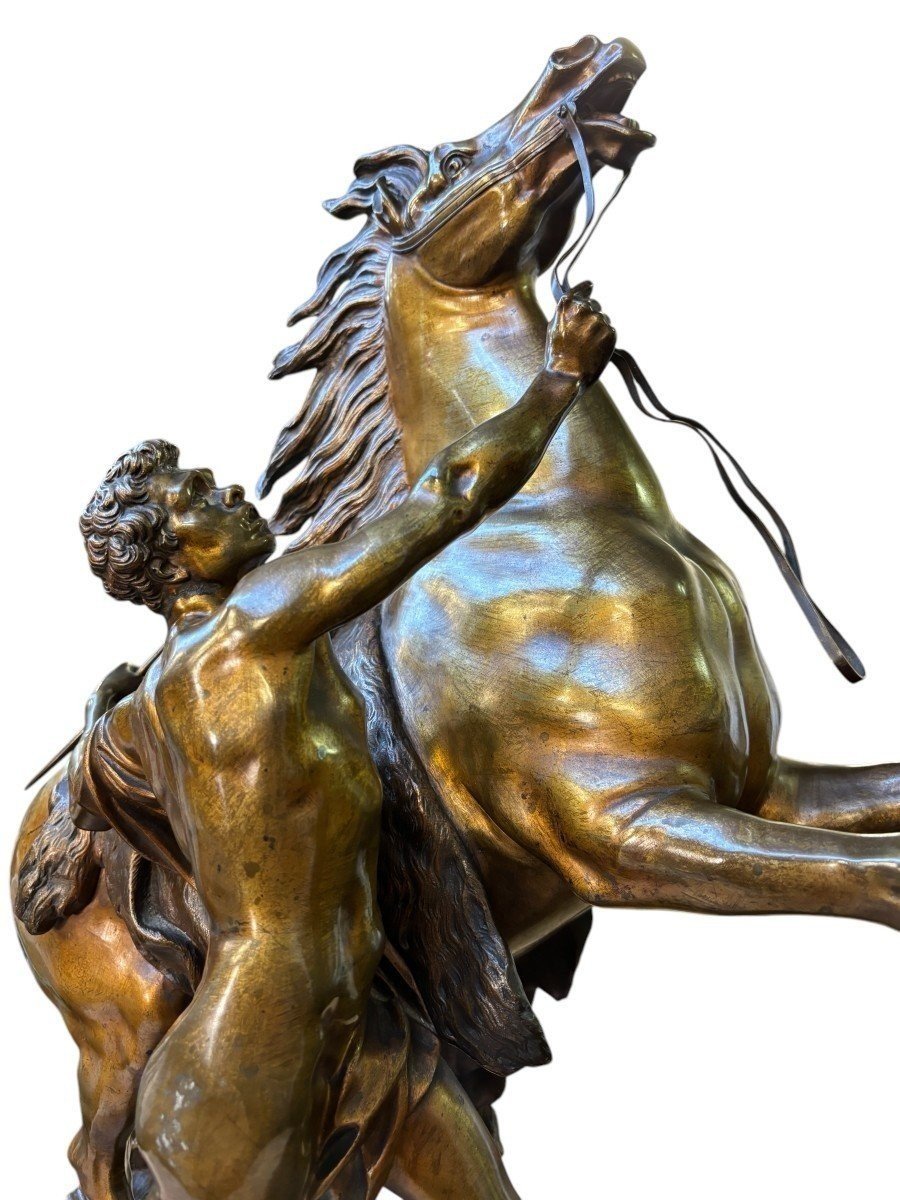 Bronze Sculpture By Guillaume Coustou "the Horse Of Marly" 19th Century.-photo-2