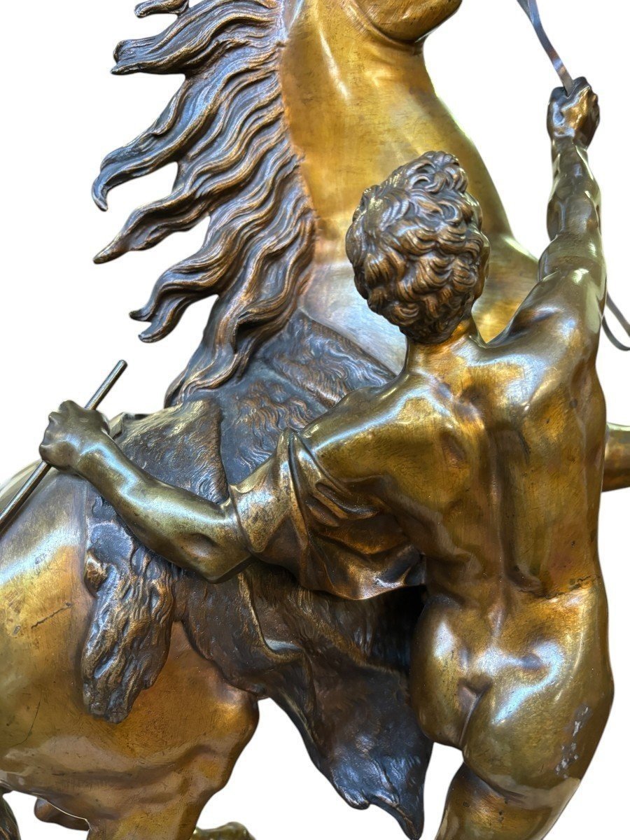 Bronze Sculpture By Guillaume Coustou "the Horse Of Marly" 19th Century.-photo-2