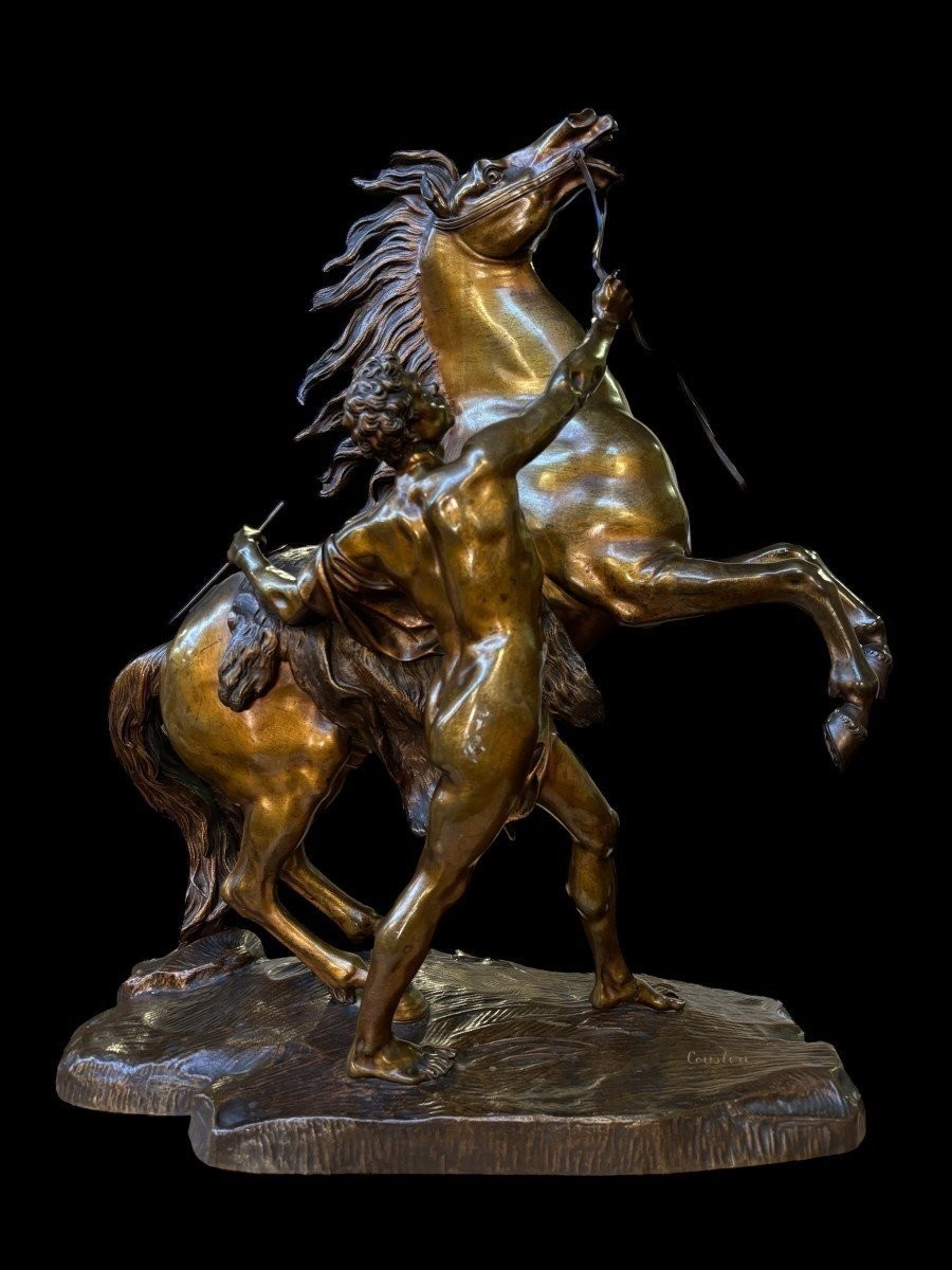 Bronze Sculpture By Guillaume Coustou "the Horse Of Marly" 19th Century.-photo-8