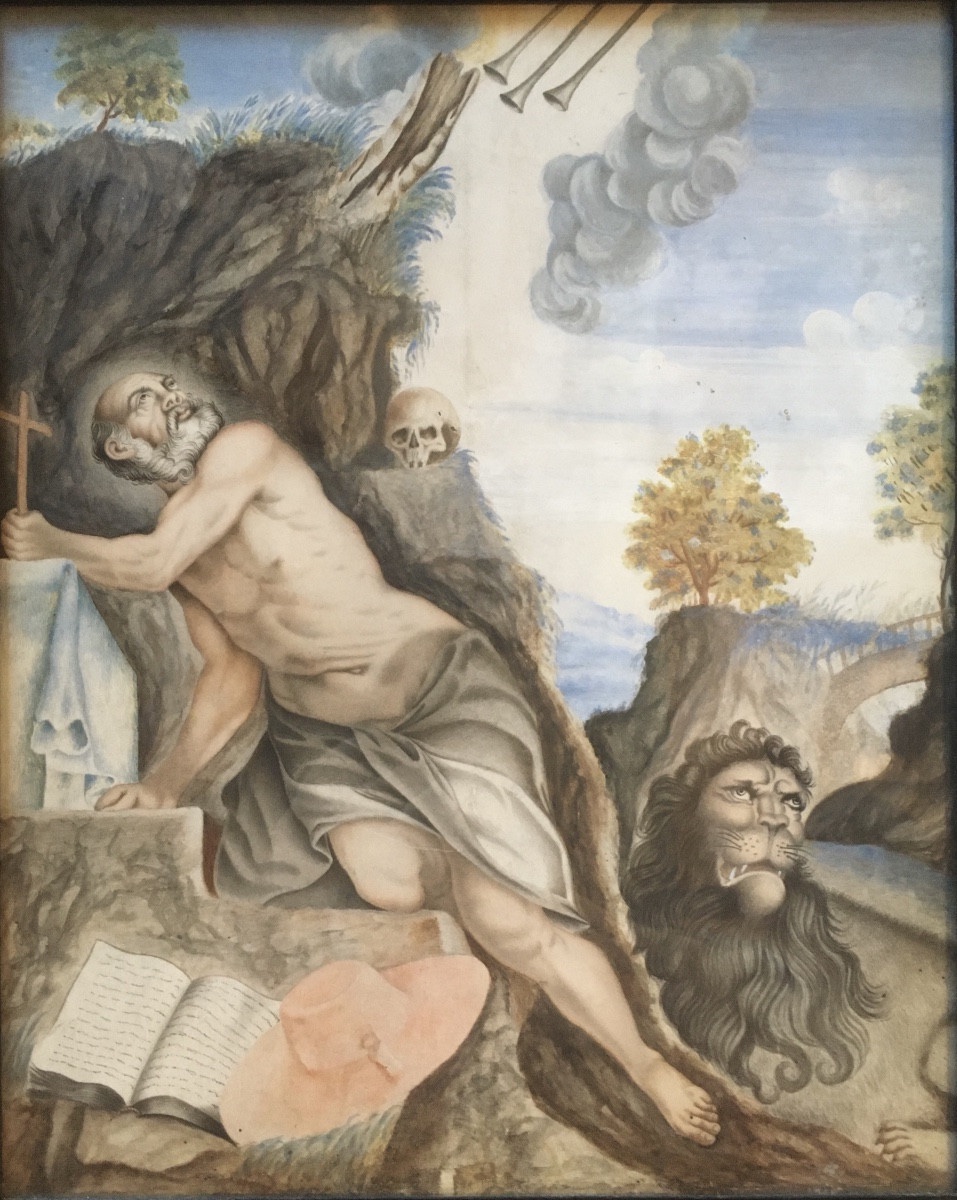 Saint Jerome With The Lion, 17th Century -photo-3
