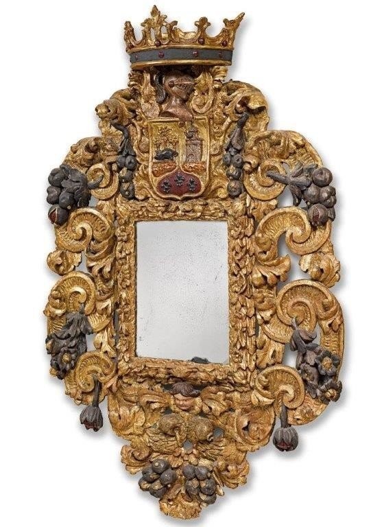 Grand Miroir De Château ,baroque 17ème ( 210 Cm ).-photo-2