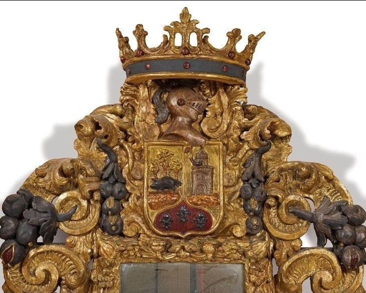 Grand Miroir De Château ,baroque 17ème ( 210 Cm ).-photo-3
