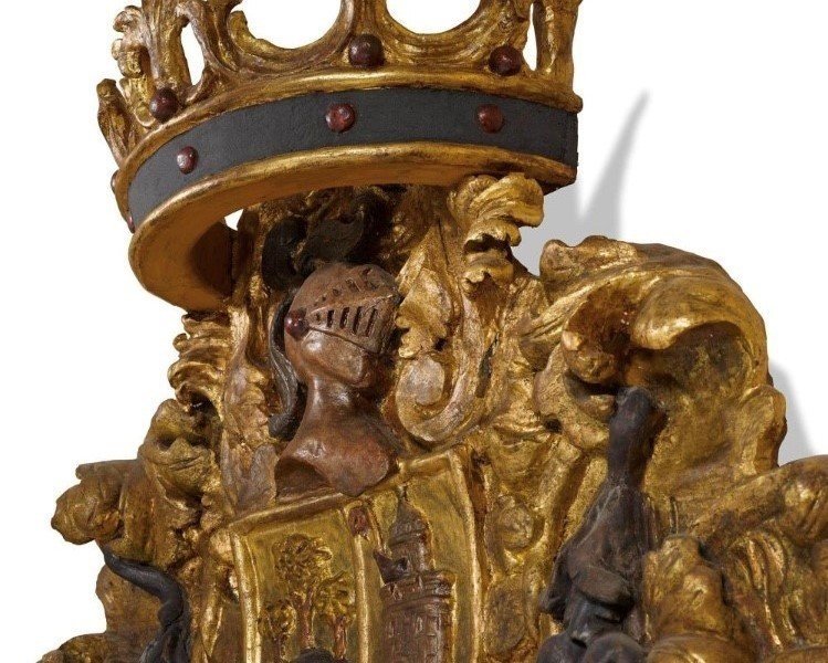 Grand Miroir De Château ,baroque 17ème ( 210 Cm ).-photo-4