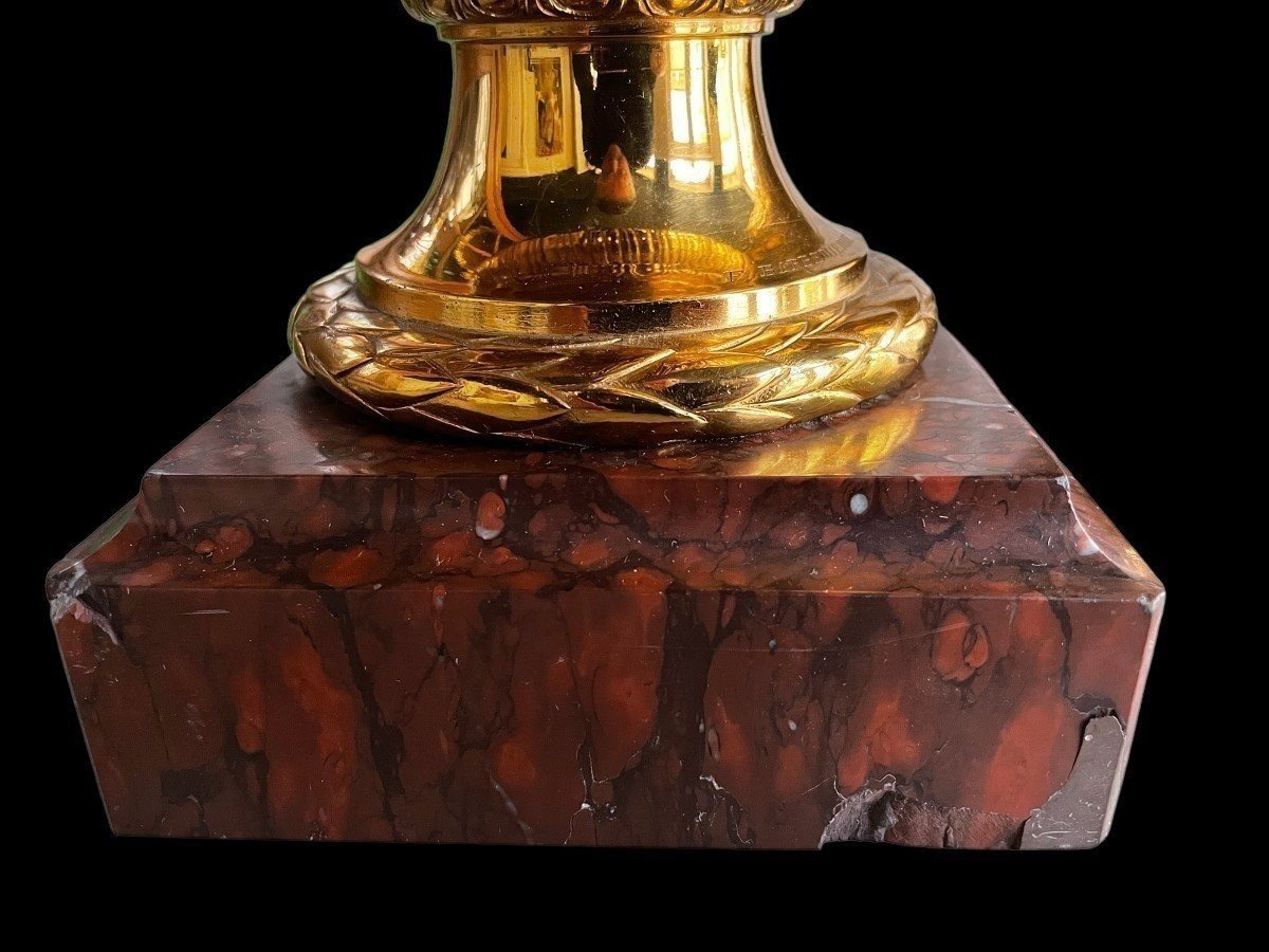 Pair Of Bronze Lamp Bases F. Barbedienne 19th Century.-photo-3