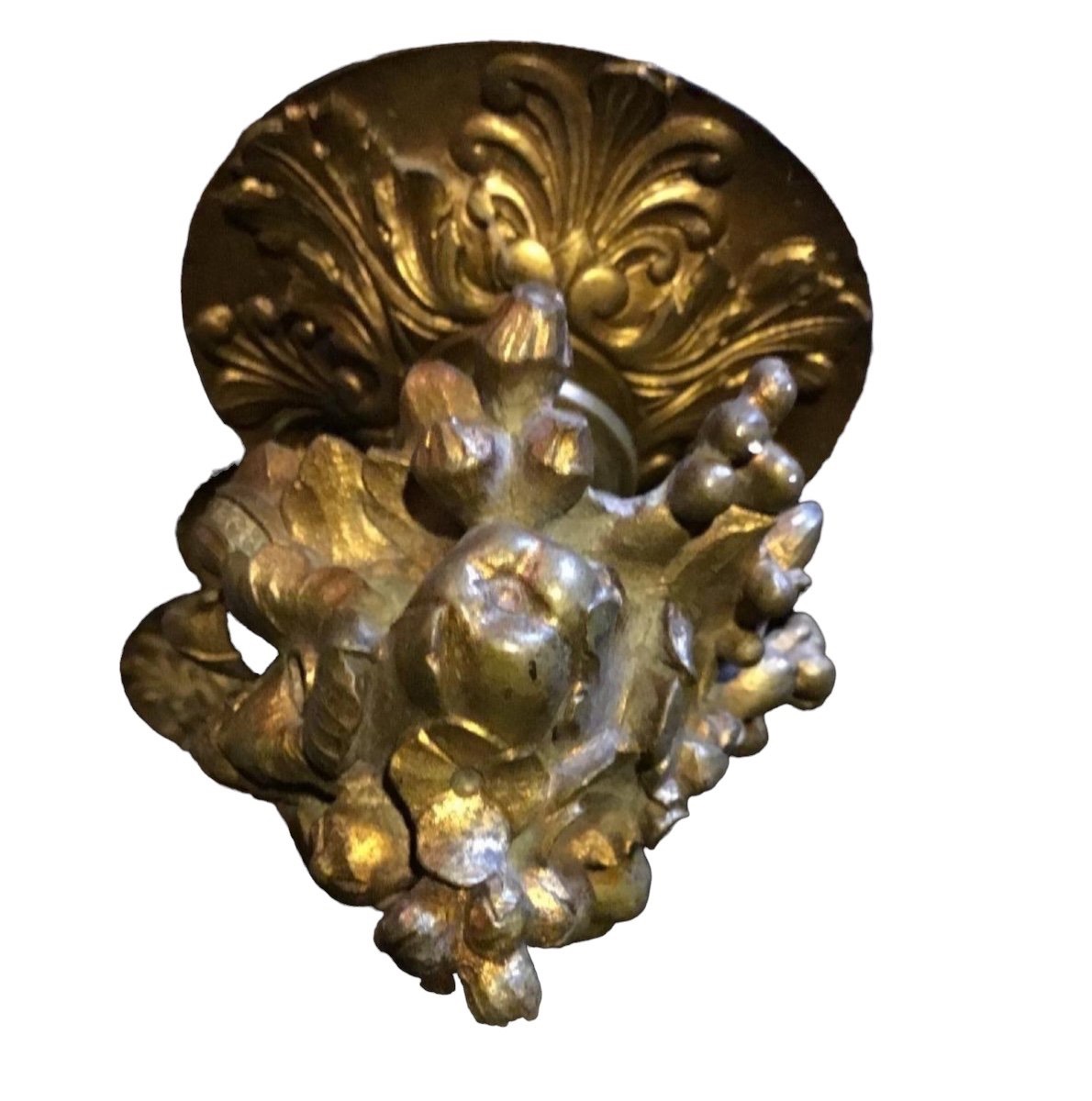 A Very Charming Little Chandelier In Gilded Bronze.-photo-1