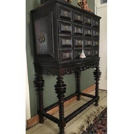 Portuguese Cabinet In Ebony From The 18th Century.-photo-4