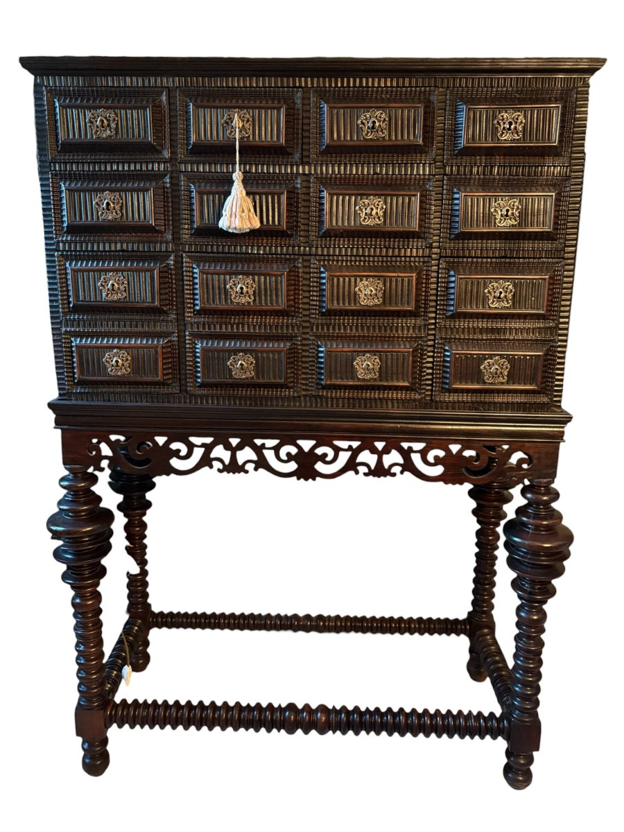 Portuguese Cabinet In Ebony From The 18th Century.