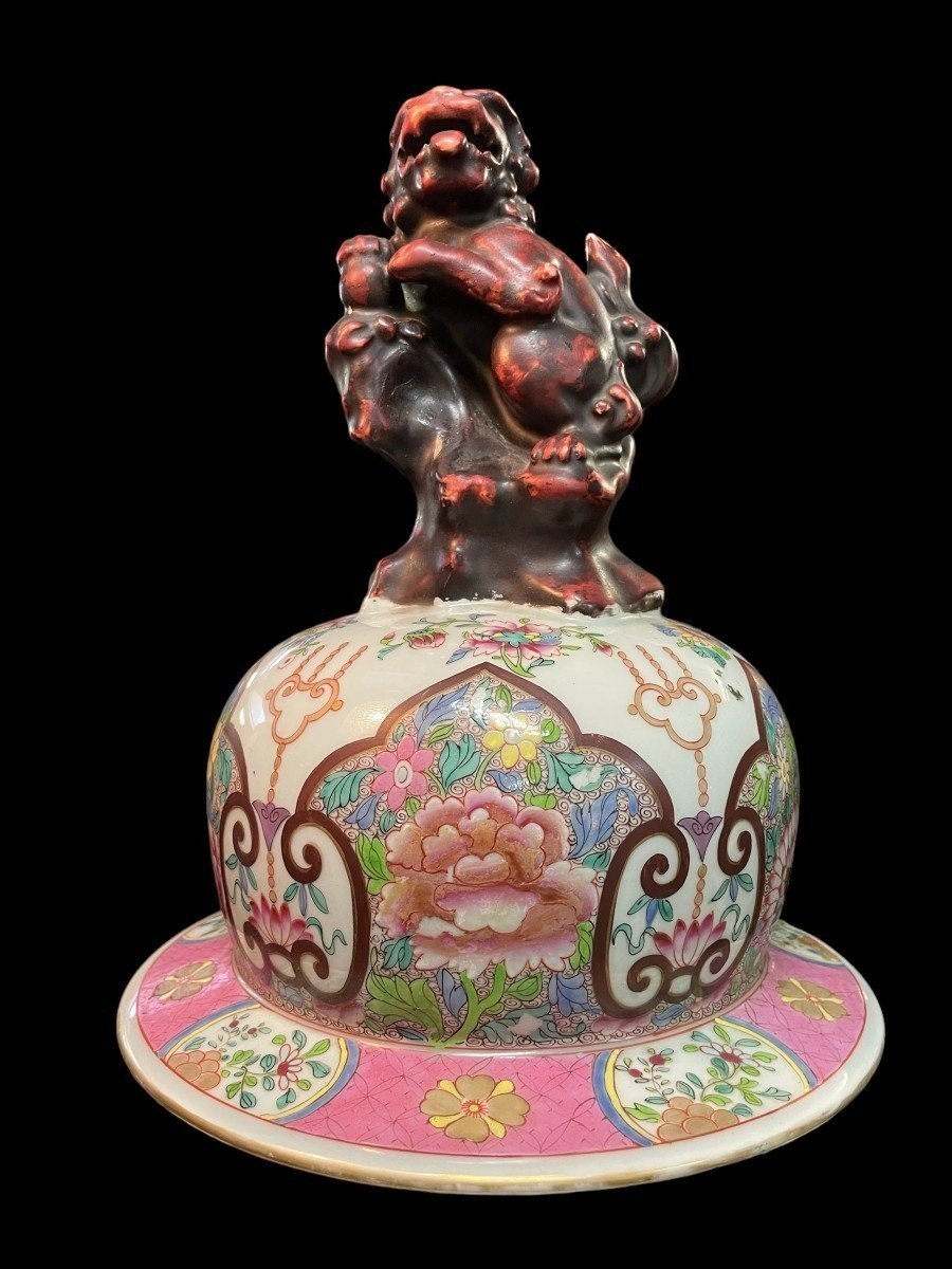 Very Large Famille Rose Style Vase With Lid, Samson, France, 19th Century (95 Cm)-photo-2