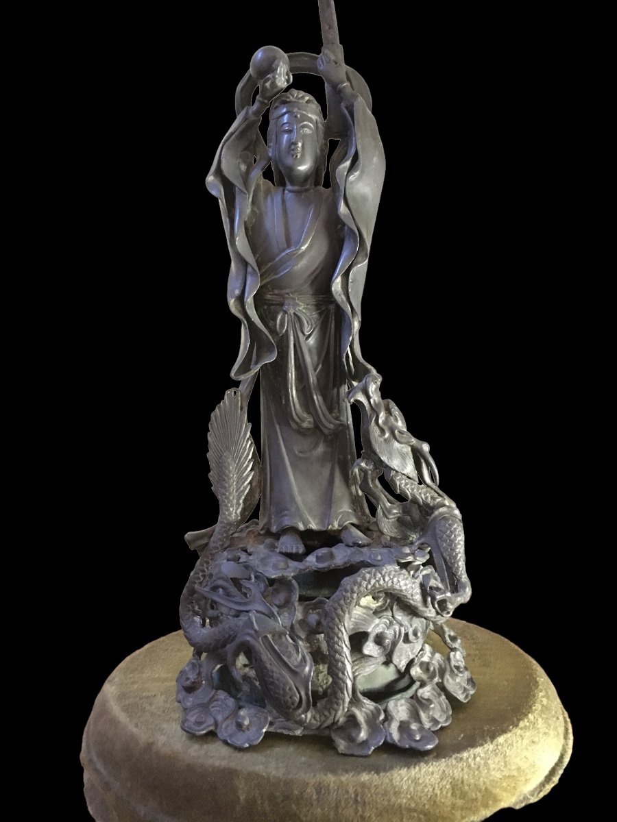 East Asian Sculpture With Gongs (japan), 19th Century -photo-2