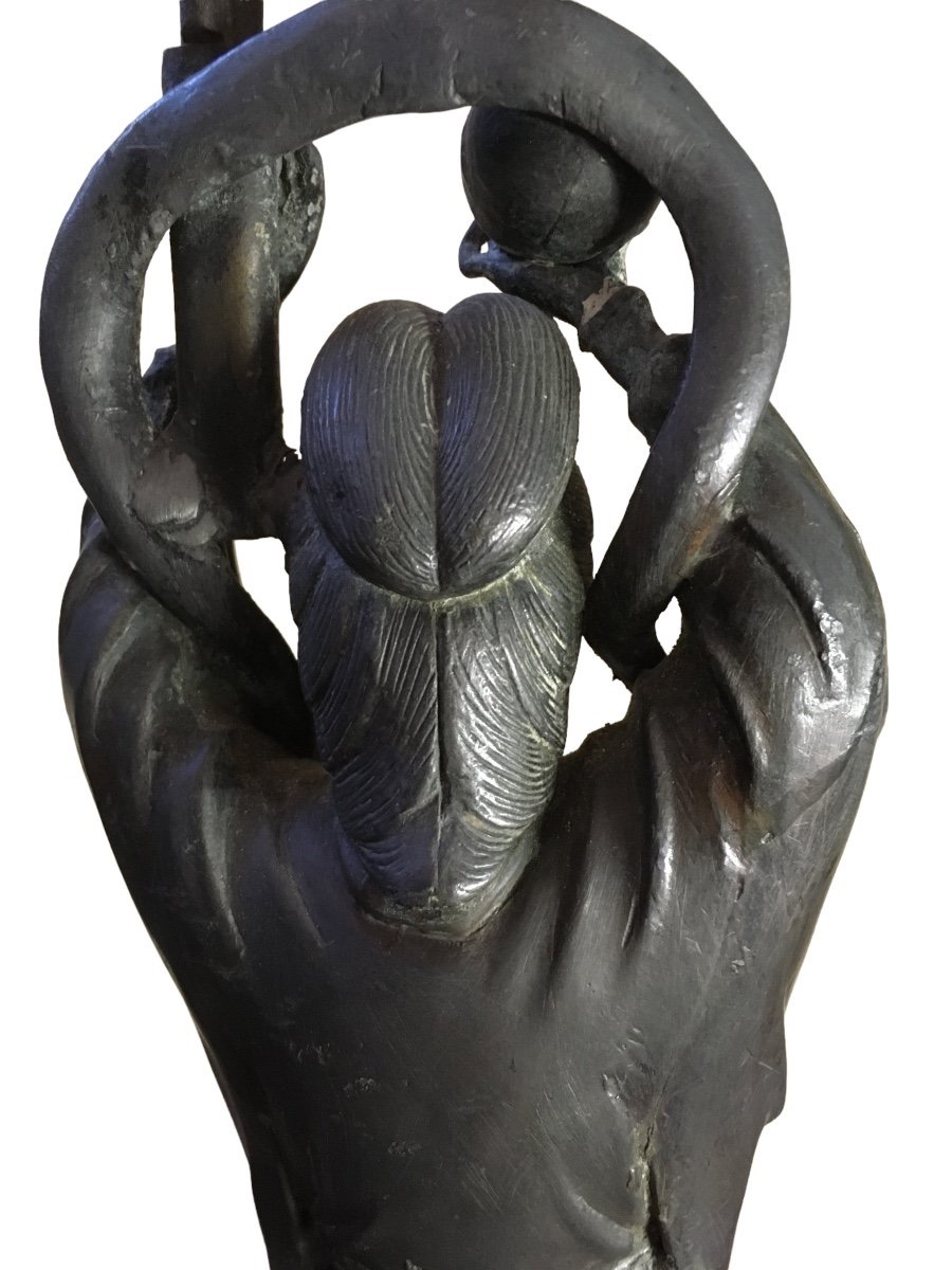 East Asian Sculpture With Gongs (japan), 19th Century -photo-4