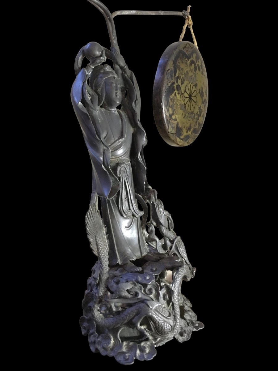 East Asian Sculpture With Gongs (japan), 19th Century 