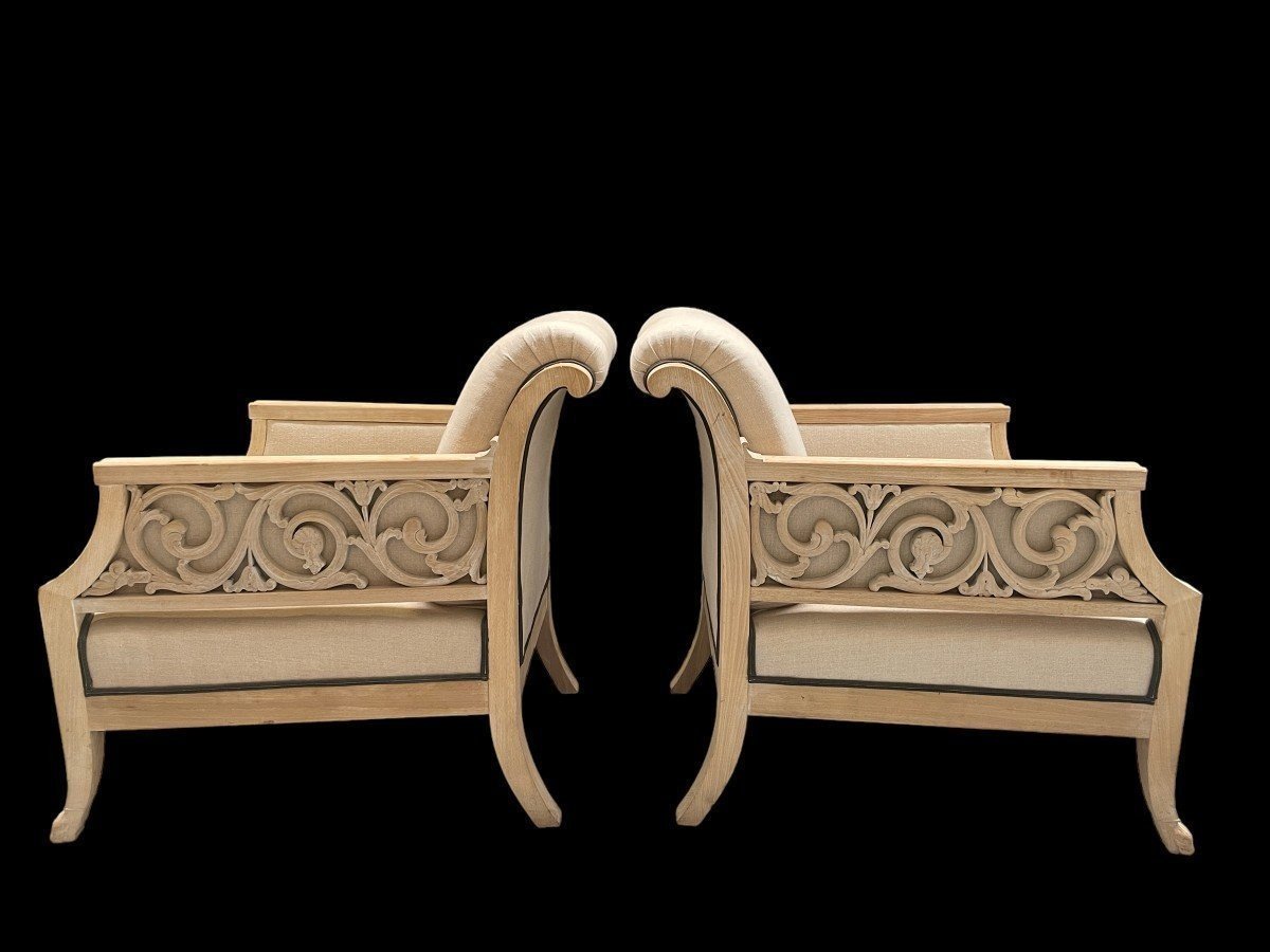 Paire De Fauteuils Design Danois Signés 1940.-photo-2