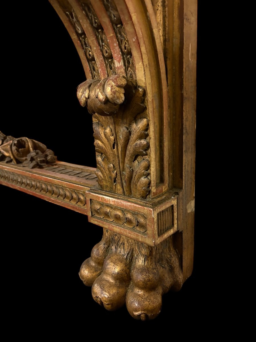 Very Large Louis XVI Style Giltwood Castle Console From The 19th Century (230 Cm).-photo-5