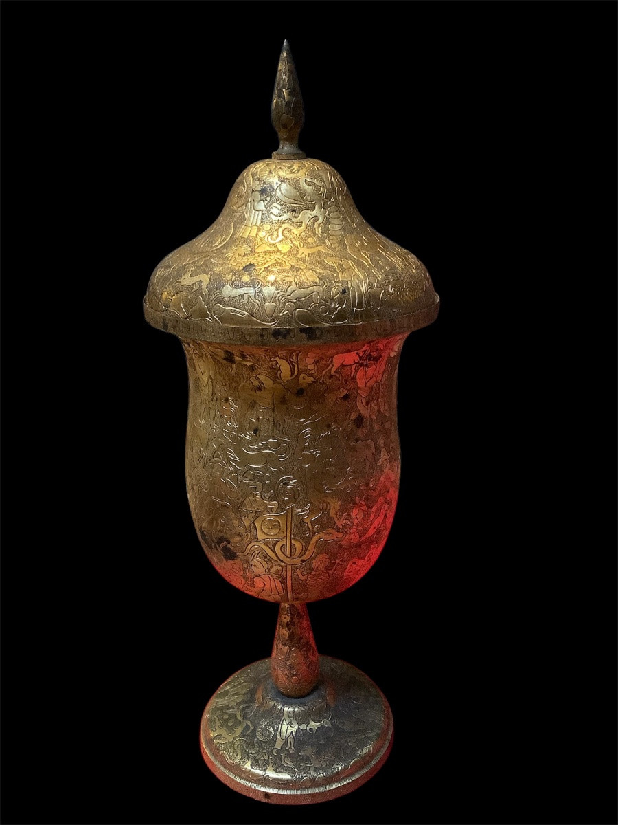 Golden Bowl From Persia, Height: 25 Cm -photo-7