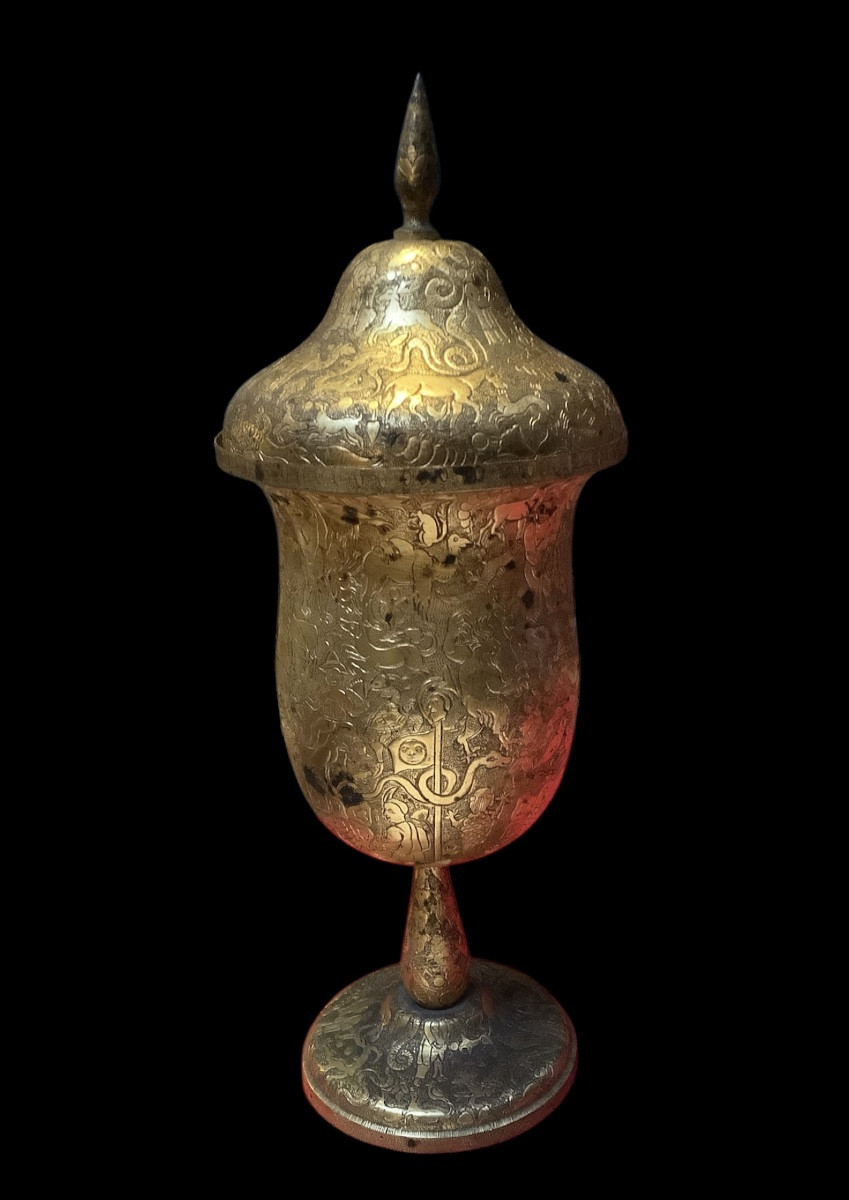 Golden Bowl From Persia, Height: 25 Cm 