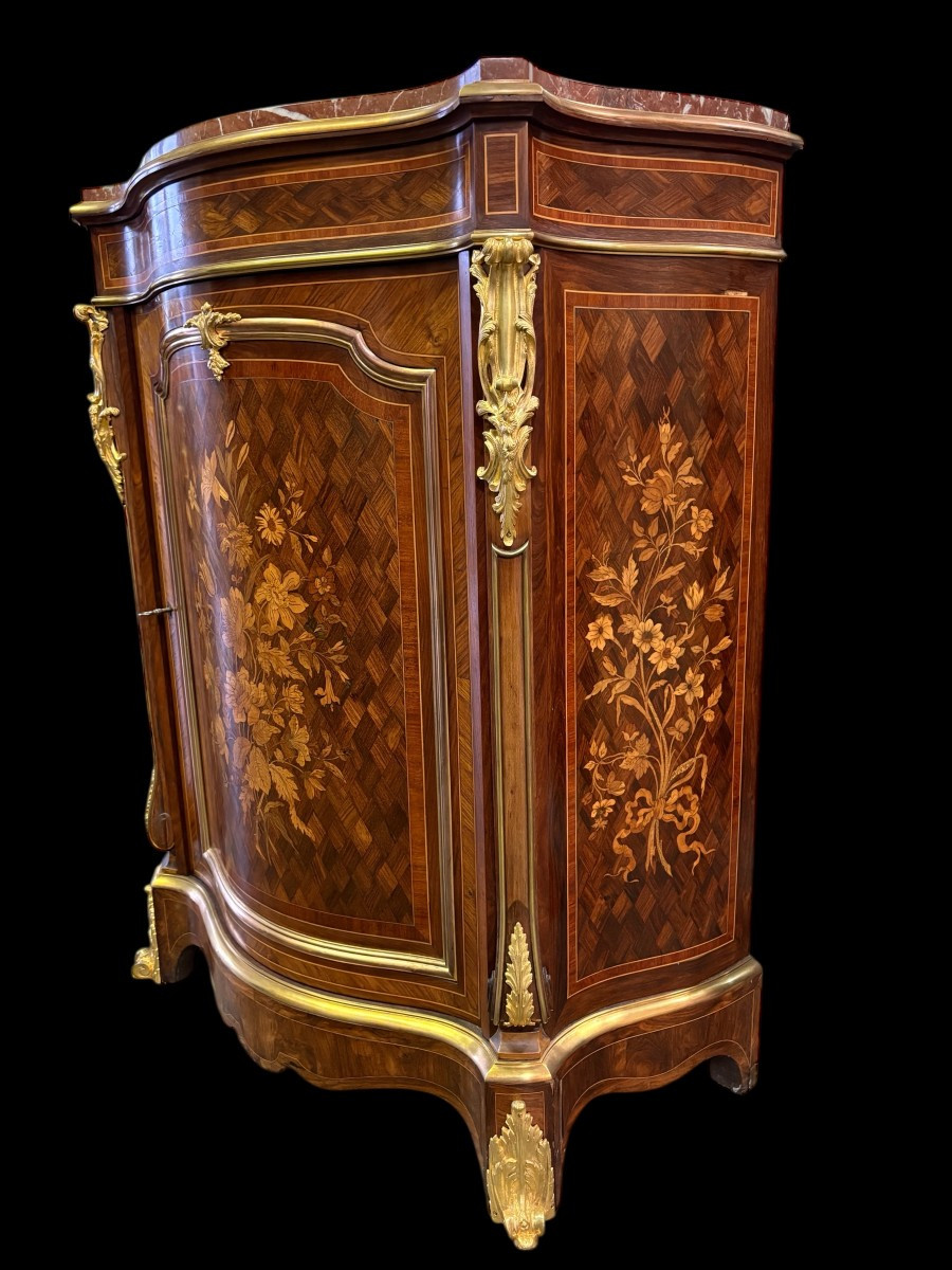 A Louis XV Style Marquetry Console Table, Napoleon III-photo-4