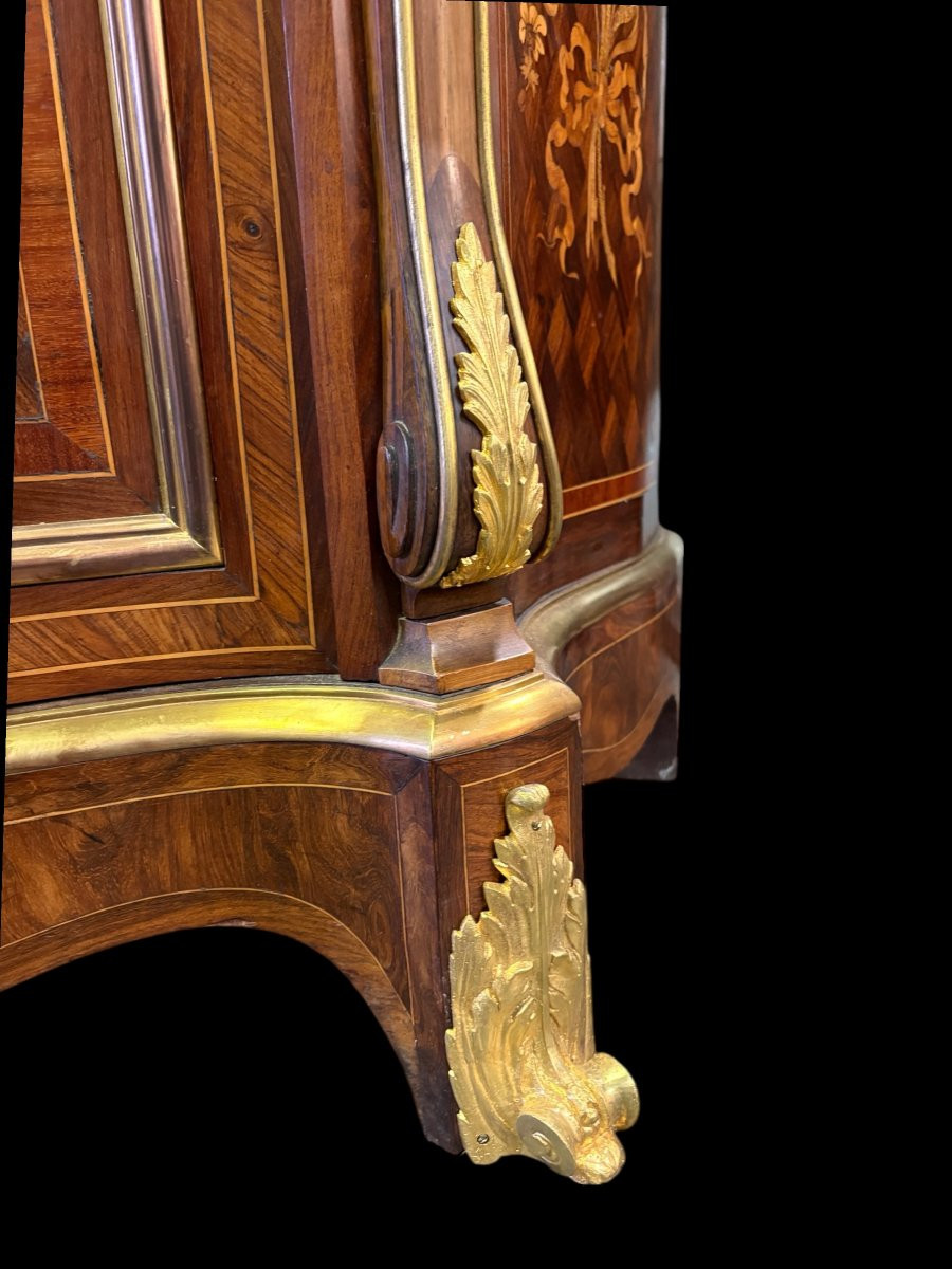 A Louis XV Style Marquetry Console Table, Napoleon III-photo-3