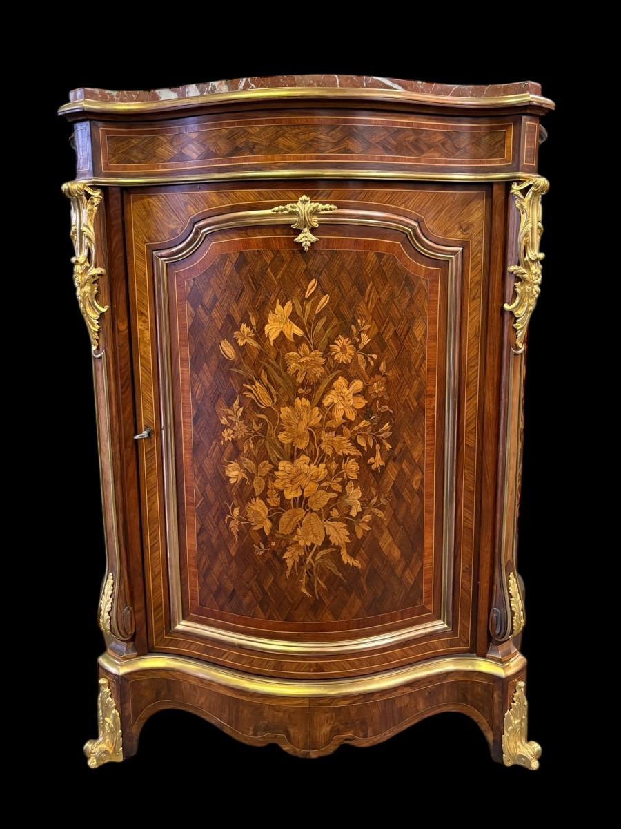A Louis XV Style Marquetry Console Table, Napoleon III