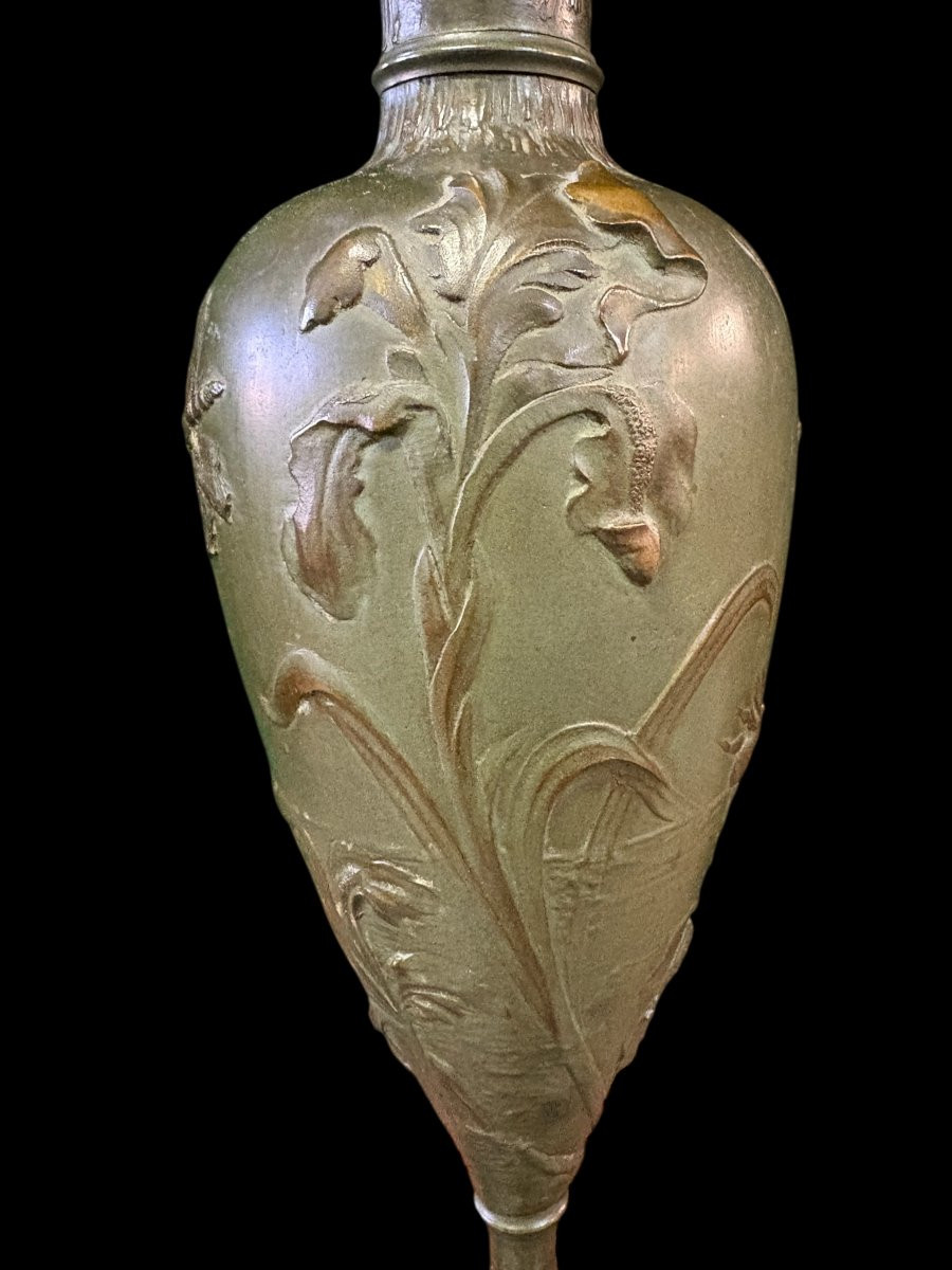 Pair Of Art Nouveau Decorative Bronze Vases, 1890-1900-photo-2